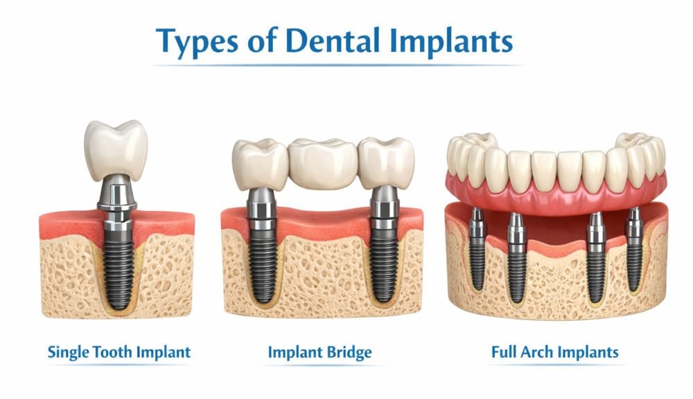 Different types of dental implants for missing teeth